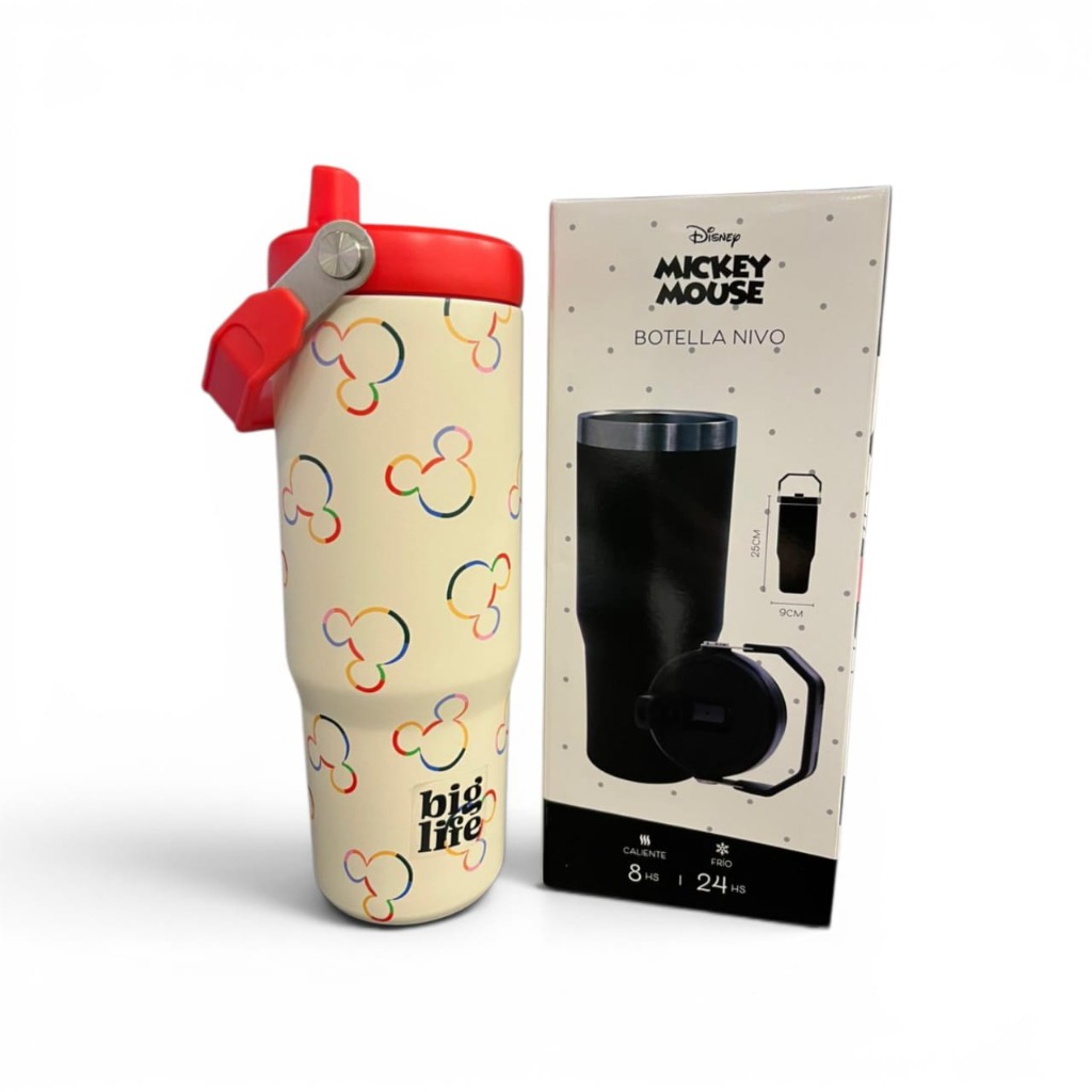 BOTELLA DE AGUA C/PICO 900ml.NIVO MICKEY BCO.